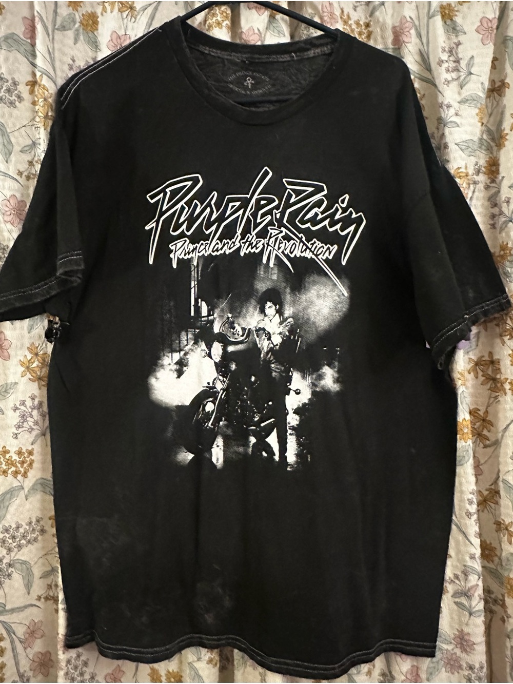 Vintage-Inspired Black 'Purple Rain' Graphic Tee